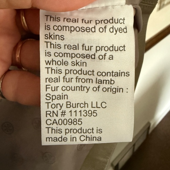 Tory Burch leather Hoodie with curly lamb lined hood. - Picture 7 of 10